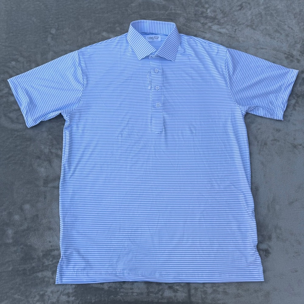 Classic Blue Striped Polo Shirt